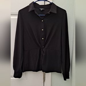 A.U.W Women Elegant Black Blouse with Bottoms. Size M.